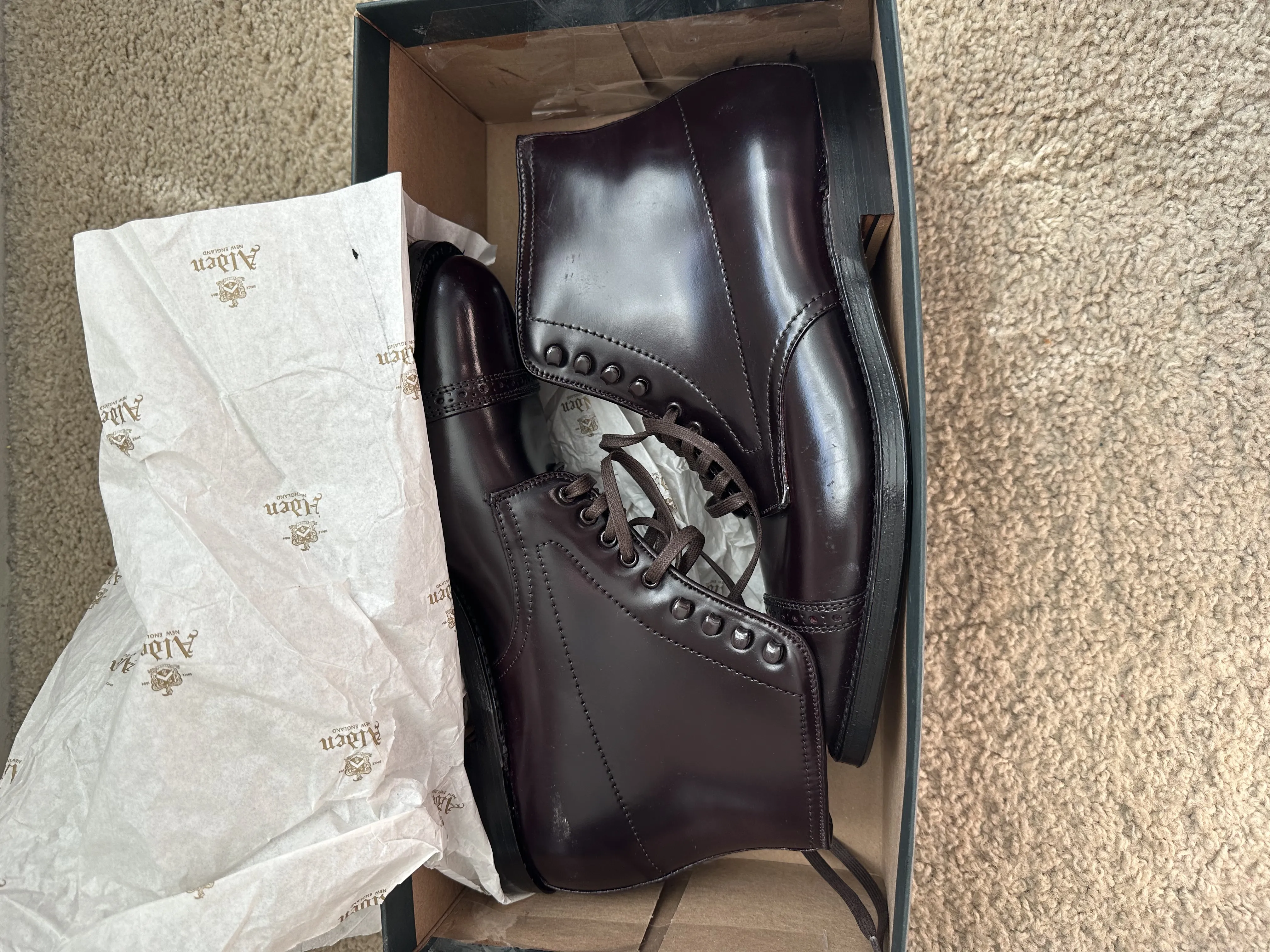 alden for j.crew cap-toe cordovan boot