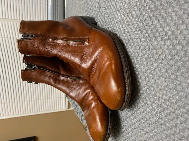 Men's Kingston Brown Leather Double Zip Boots
