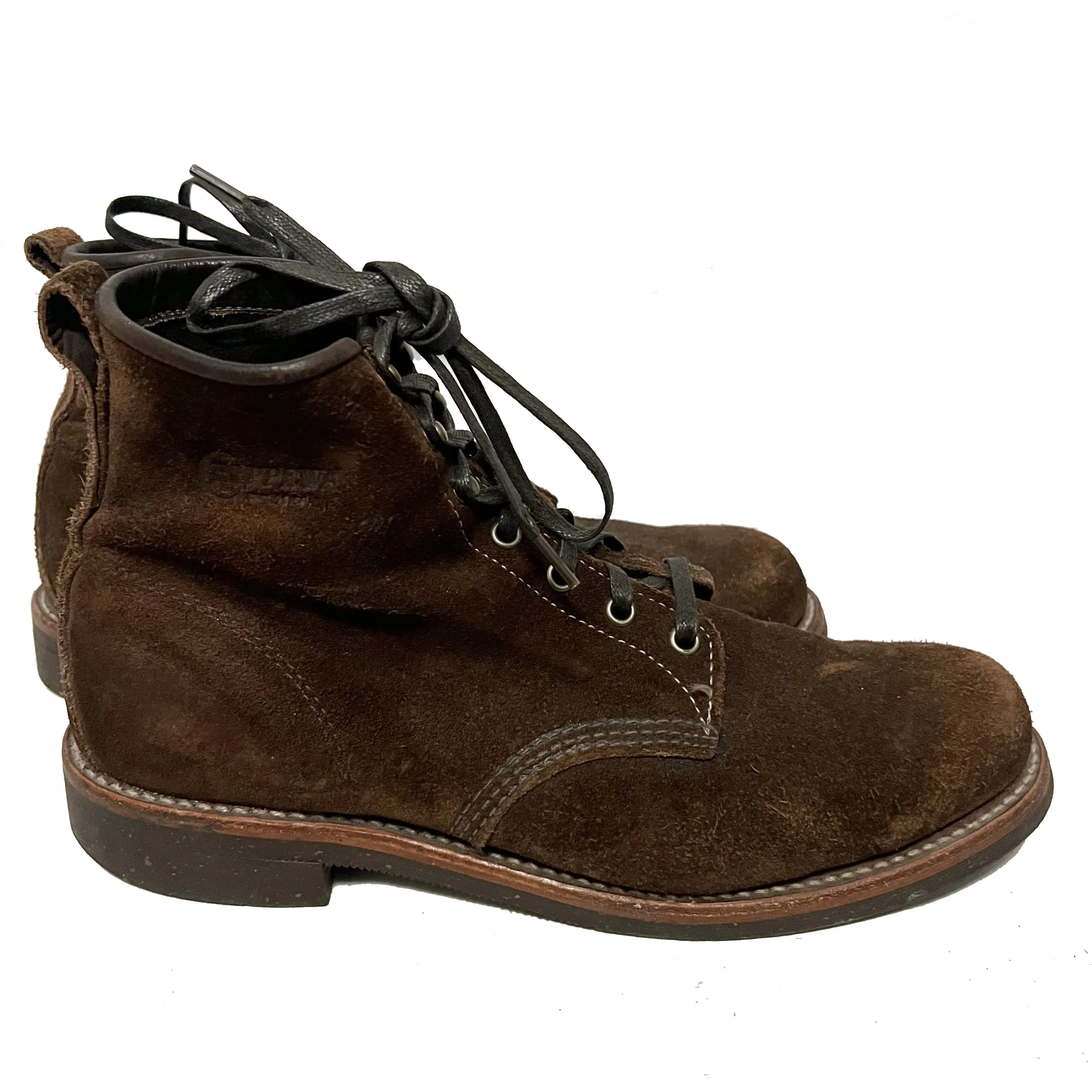 $298 CHIPPEWA / J.CREW Heritage Brown Suede Service Boots