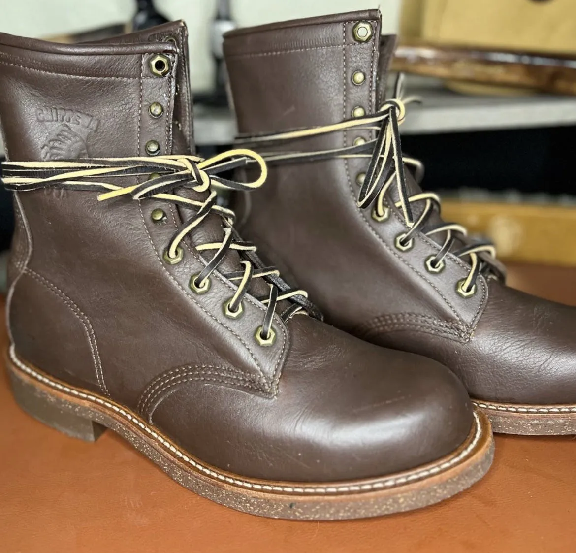 Chippewa Logger 8” Boots 8.5 EE Brown Leather