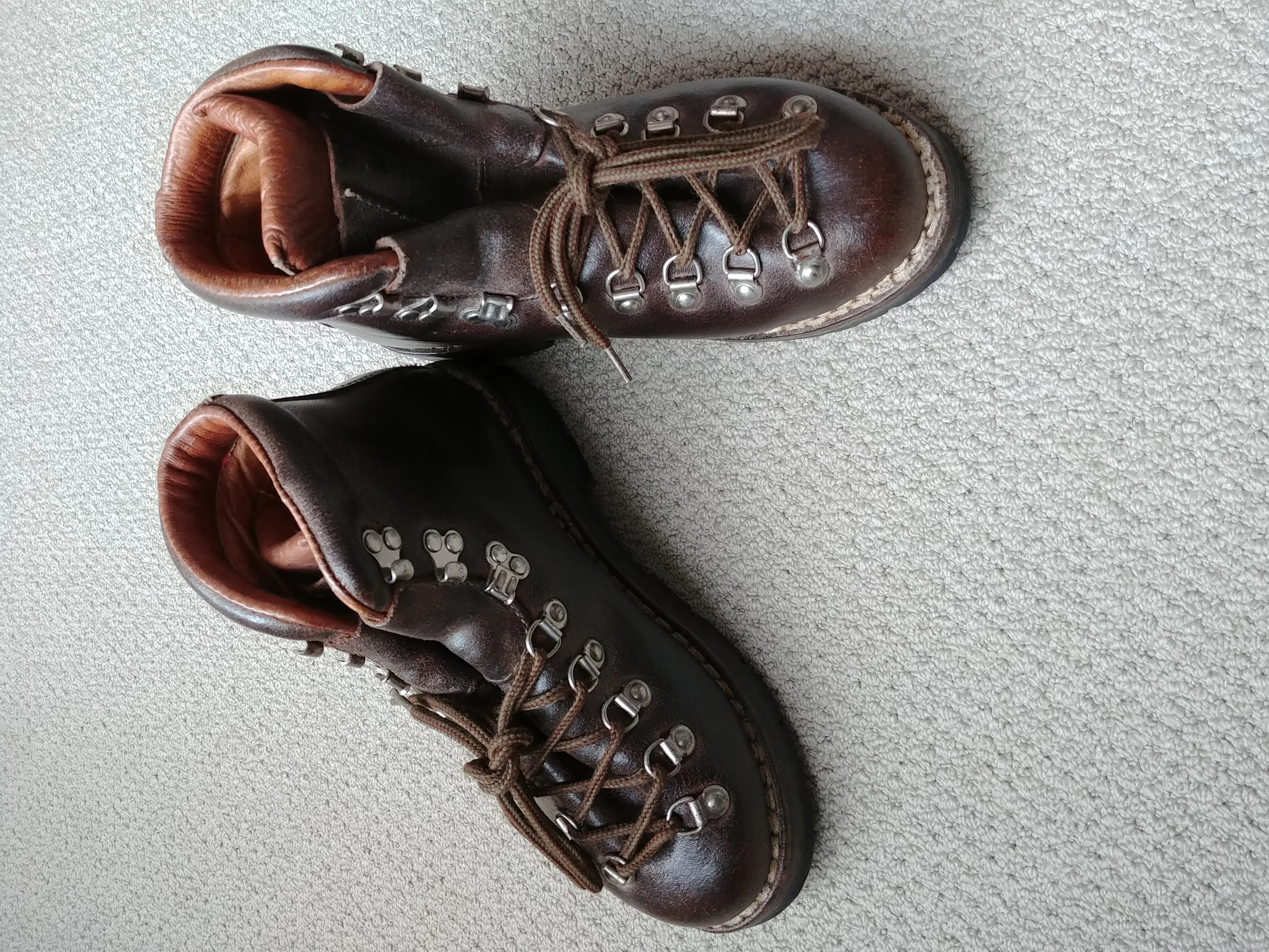 Vintage Brown Leather Tyrol Alpine Hiking Boots