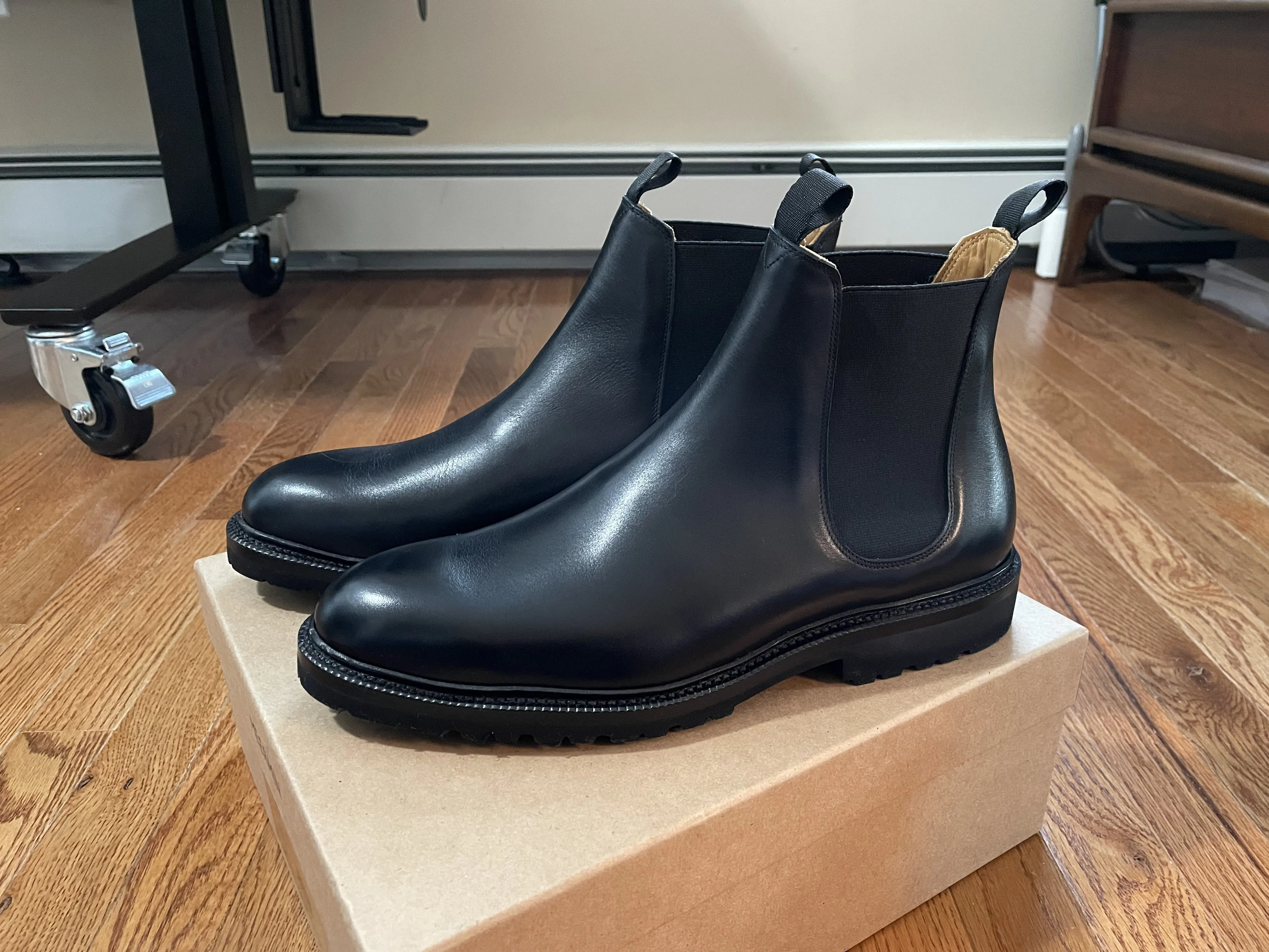 Black Calf Wholecut Chelsea Boot