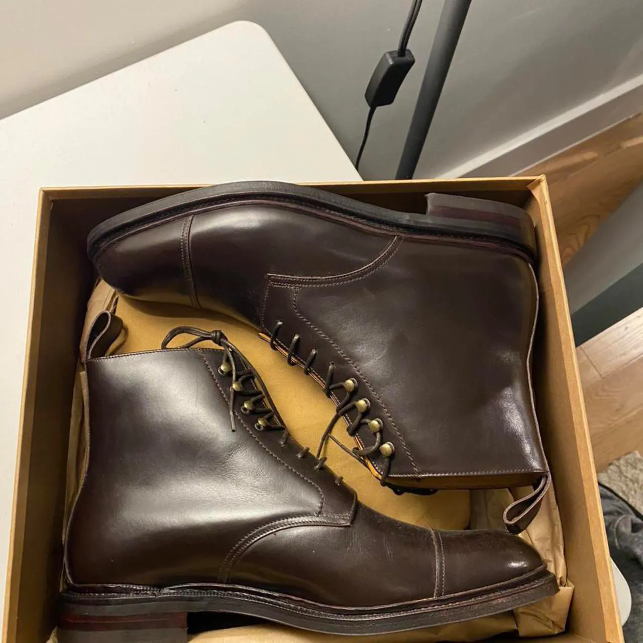 Dark brown Meermin lace up mens boots