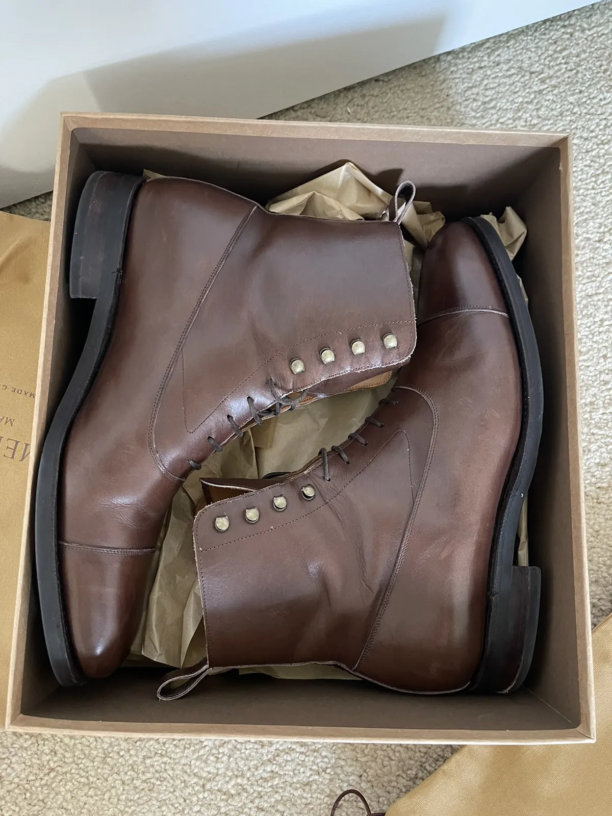 Meermin Cap Toe Hiro-last lace up dress boot
