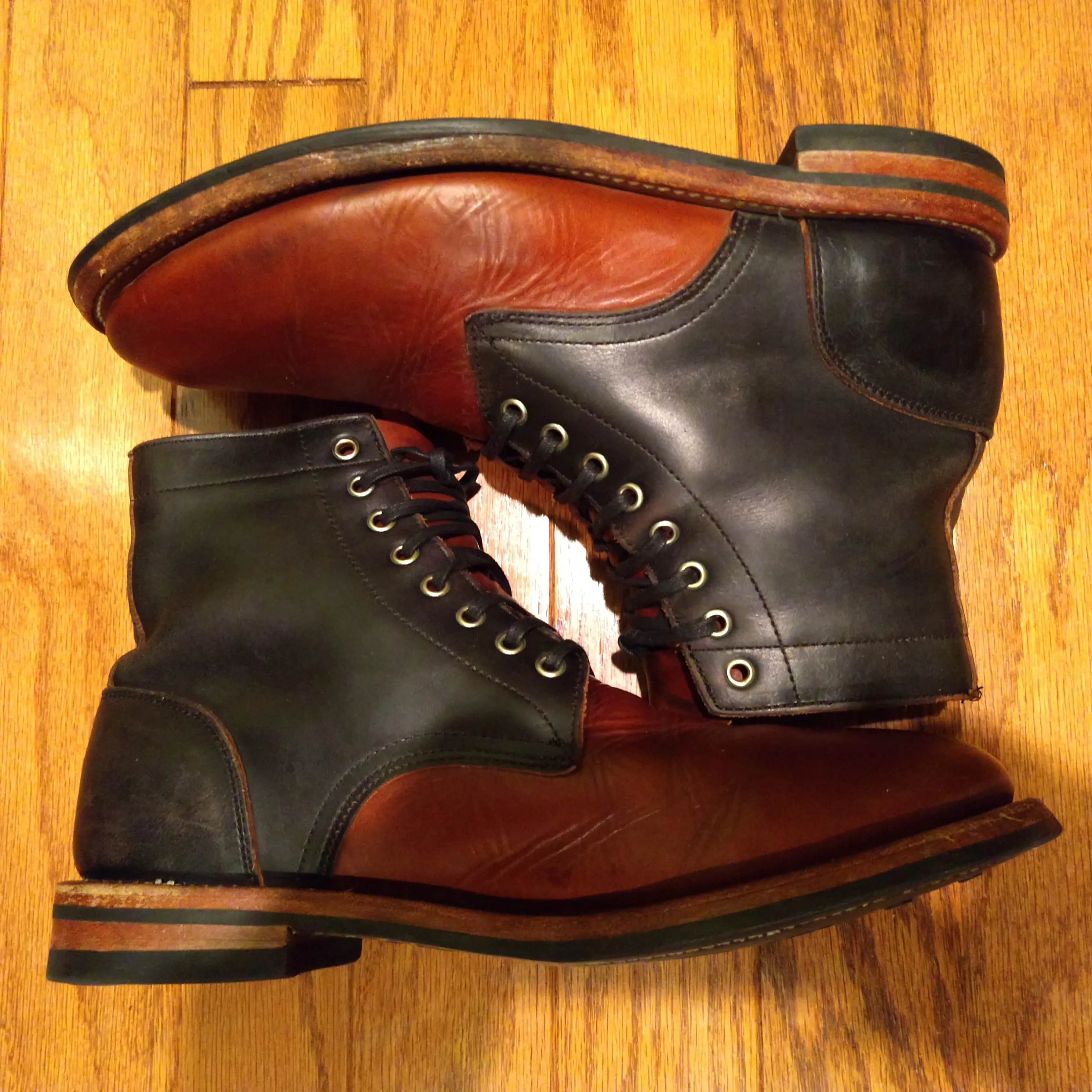 Oak Street Limited Edition Black/Brown Trench Boots 11.5 D