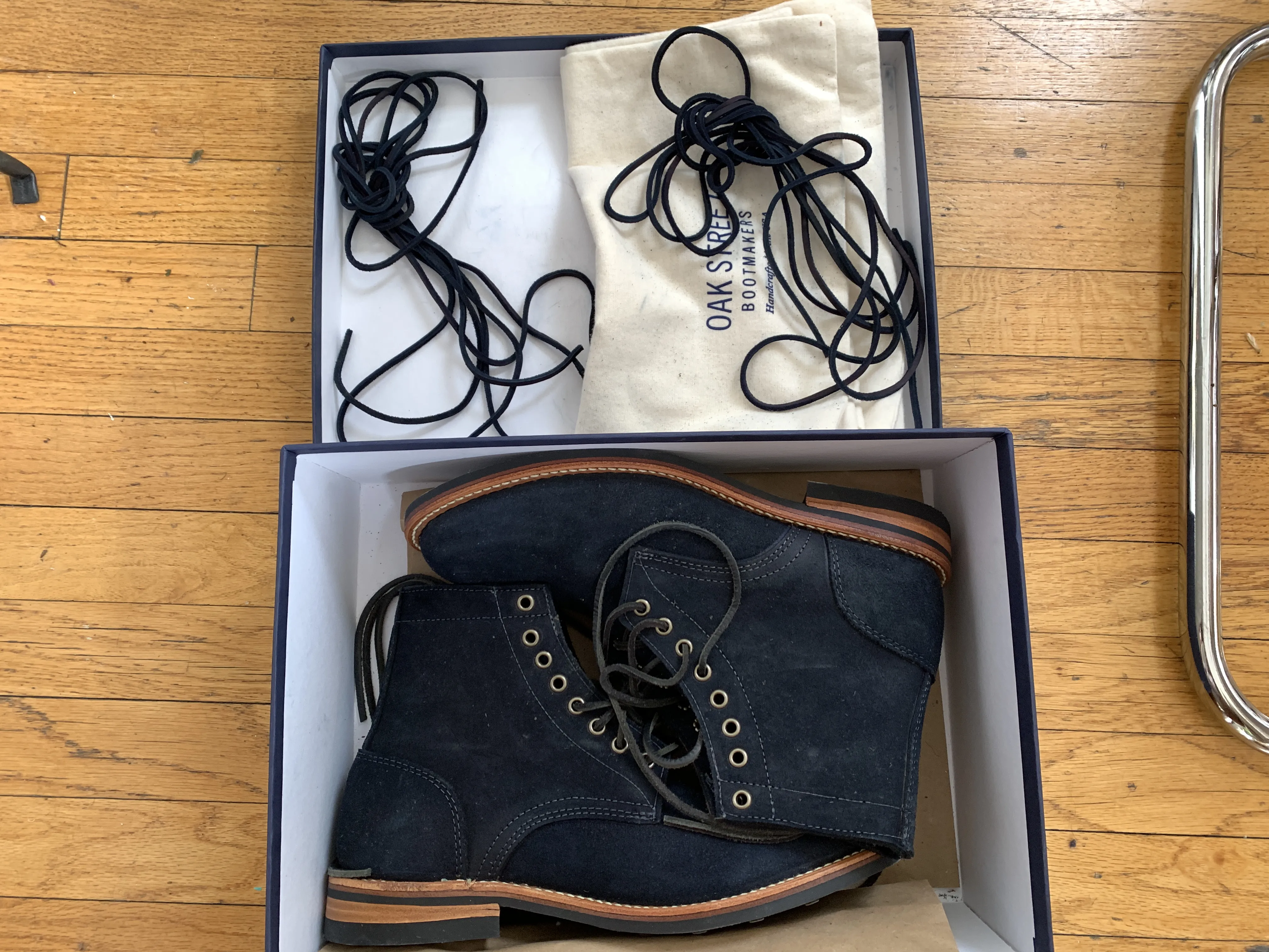 Oak Street Bootmakers Indigo Roughout Trench Boot