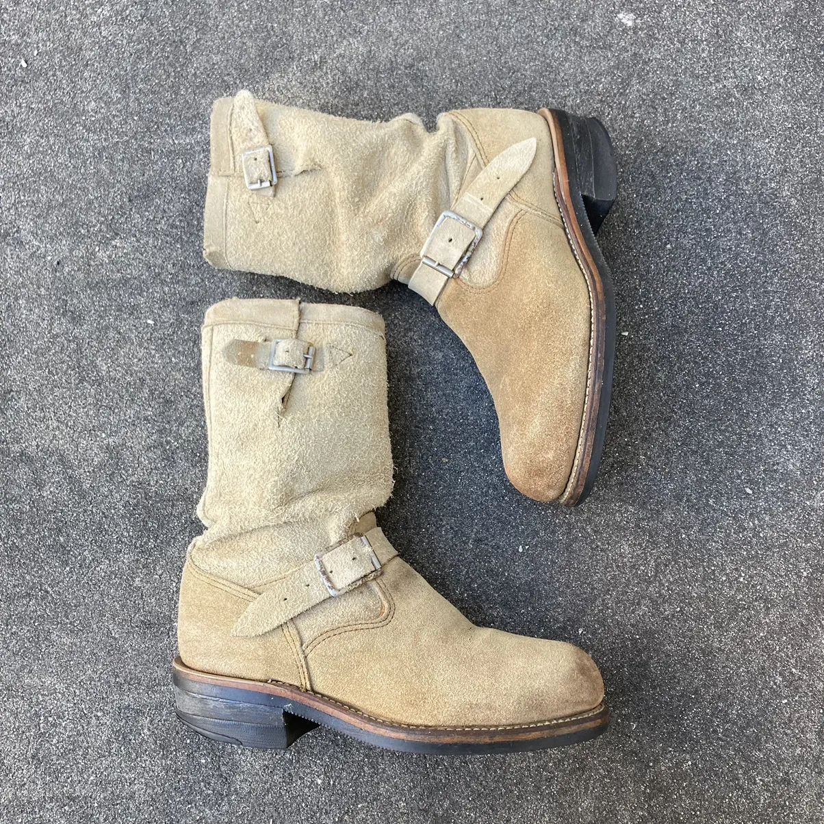 Vintage Chippewa Suede Roughout Engineer Boots Motorcycle