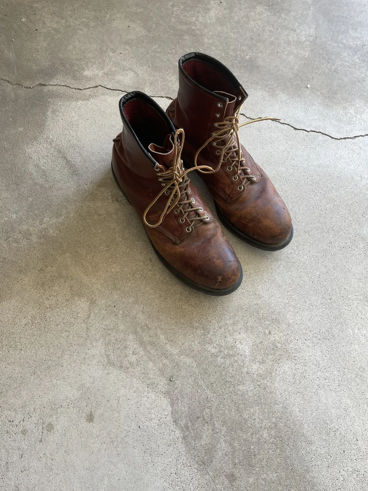 Vintage made in USA red wing black smith boots 14