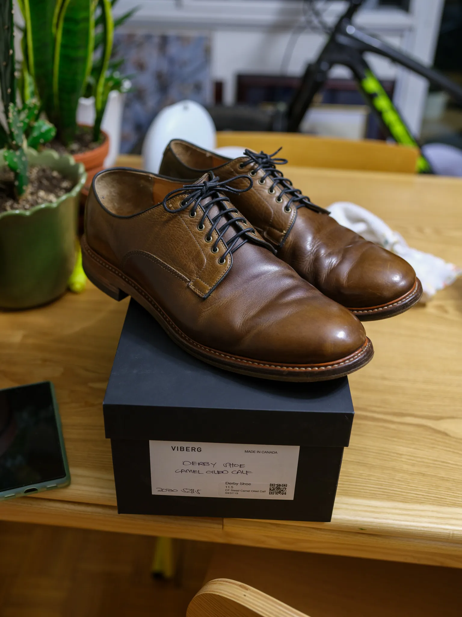 Derby Shoes Camel Oiled Calf