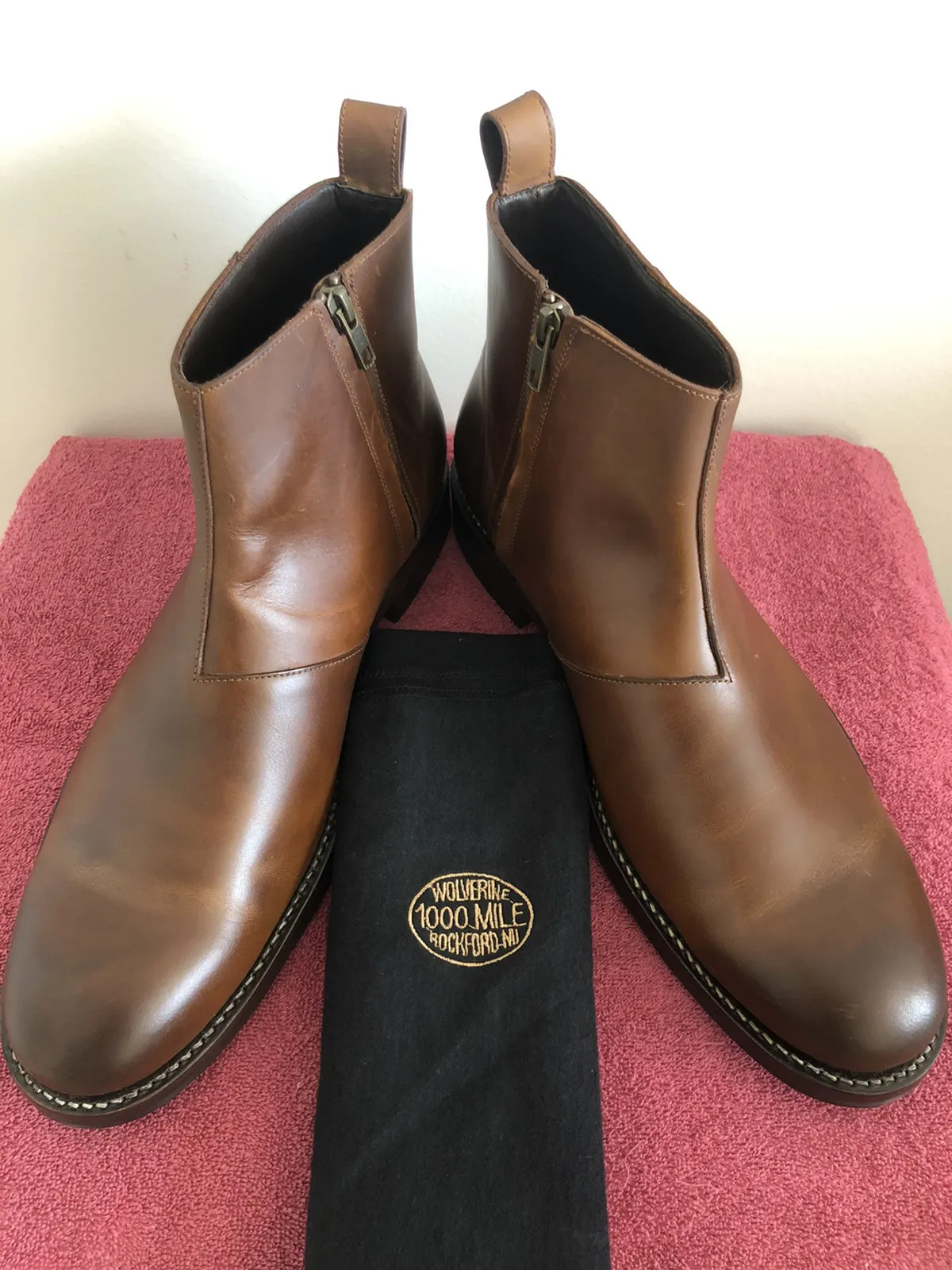 Wolverine men's thousand mile boots-Size 11 handmade leather