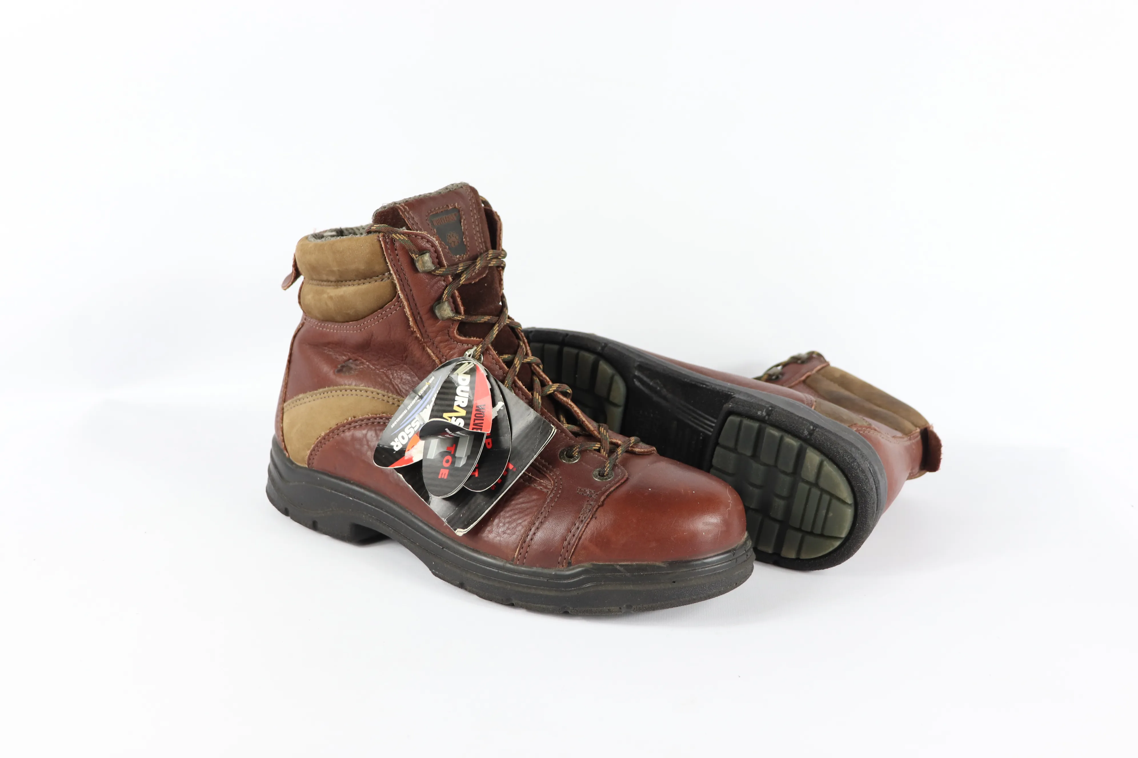 New Wolverine Mens 10 EW Durashocks Steel Toe Leather EH Safety Work Boots Brown