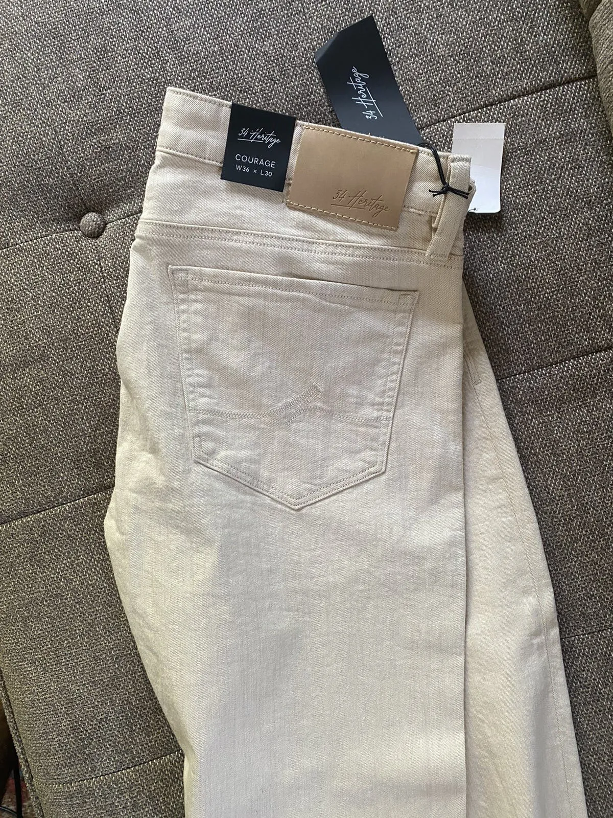 34 Heritage Latte Colored Stretch Denim (Courage fit)