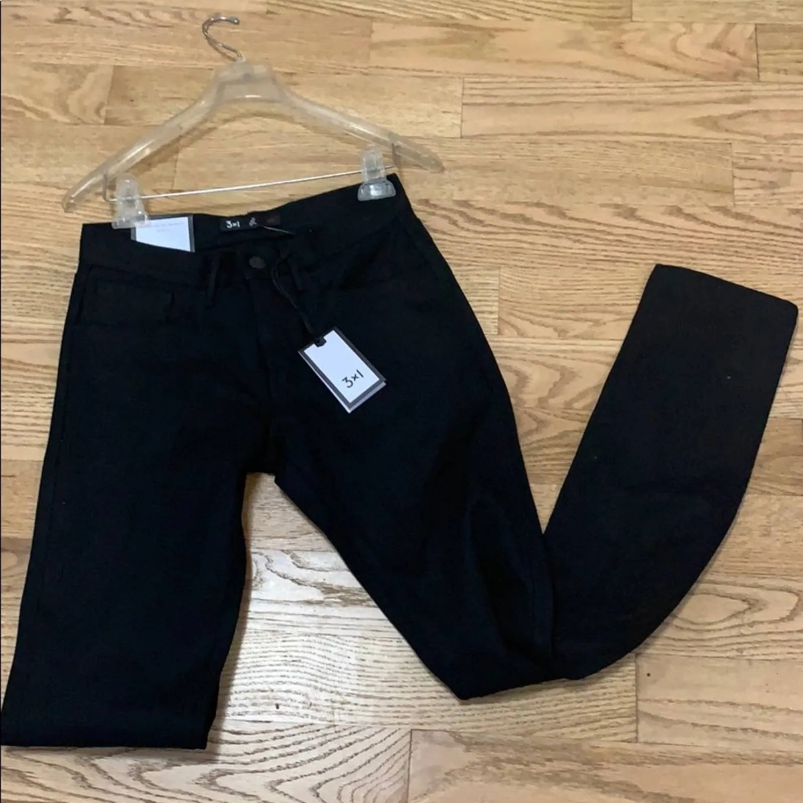 NWT 3X1 5 POCKET SELVEDGE DEMIN( RAW) BLACK SZ 29