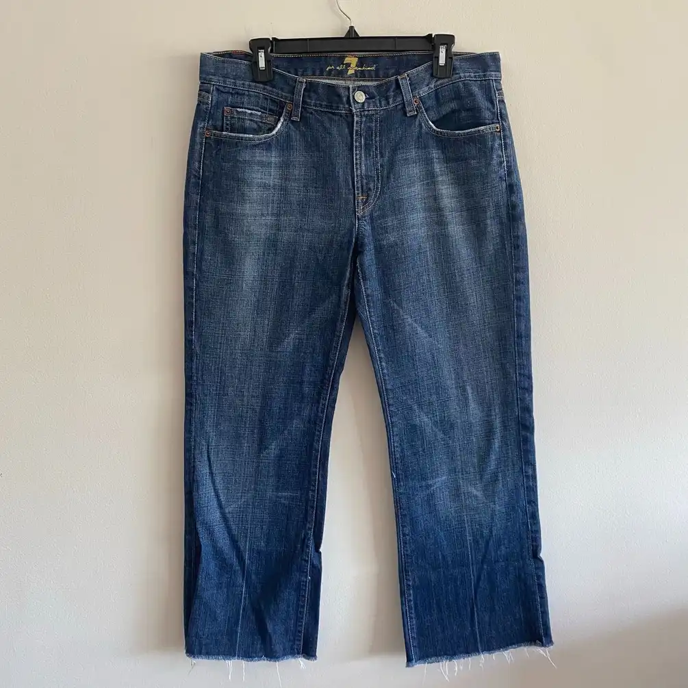 Frayed Bootcut Denim Jeans 34
