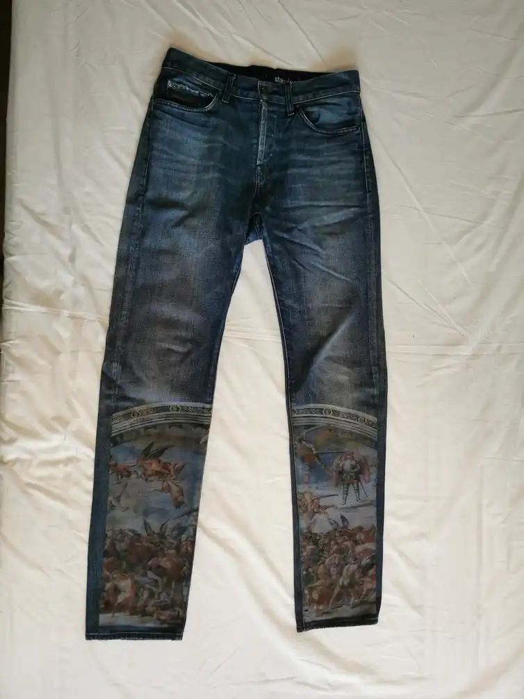 Custom printed heaven straight leg jeans