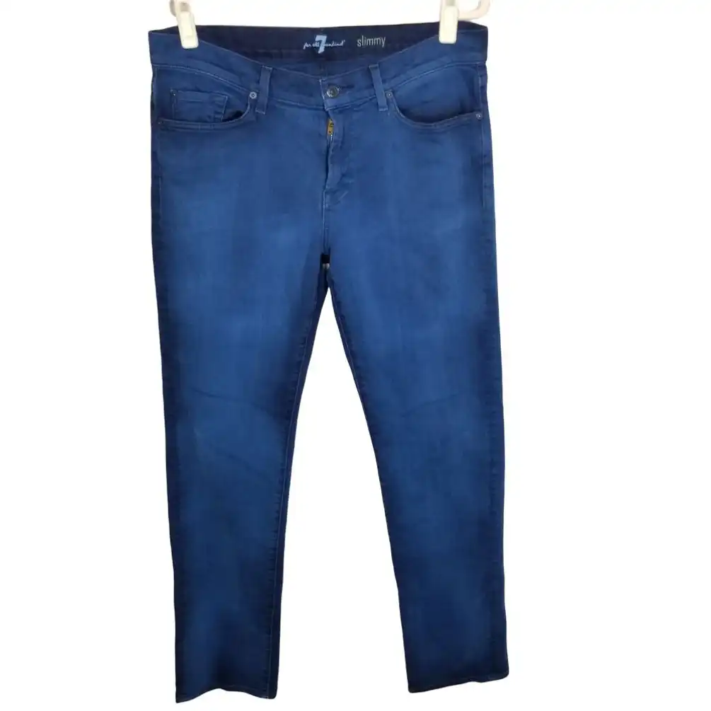 7 For All Mankind Mens 34 Blue Denim Slimmy Jeans