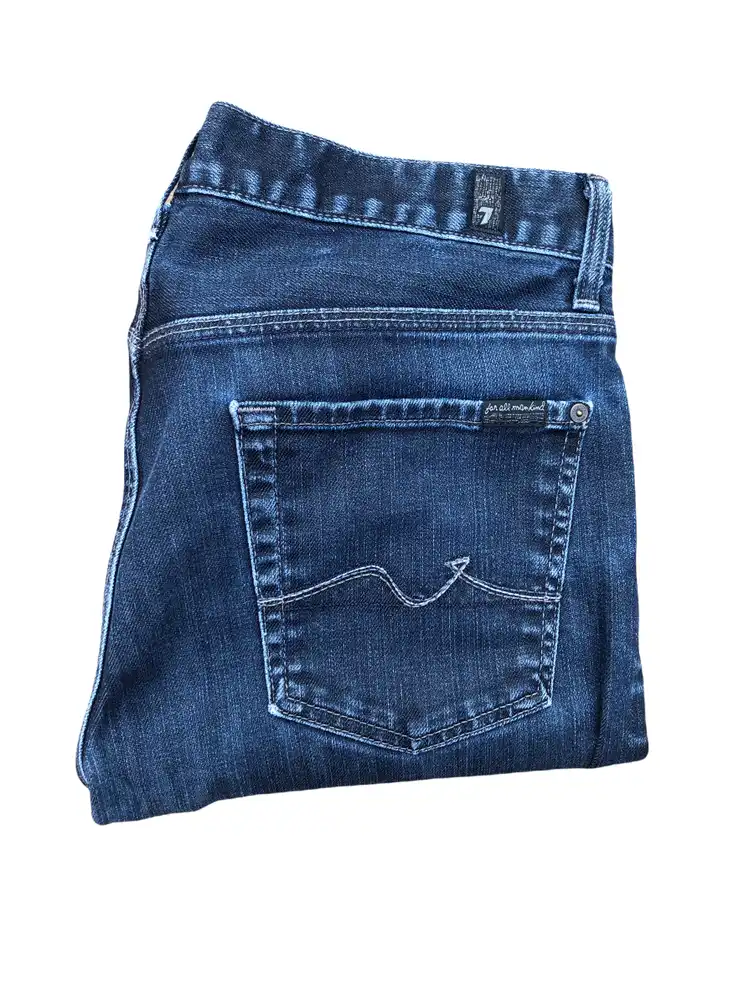 RARE Vintage 7 For All Mankind Denim Jeans Size 34 Blue