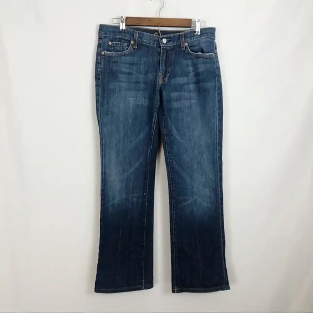 7 For All Mankind Bootcut Low Rise Jeans Blue