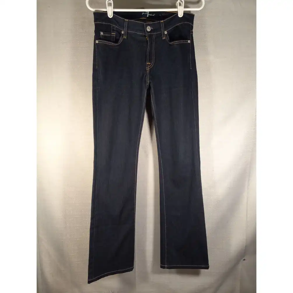 7 for all mankind woman's 28 skinny bootcut dark wash