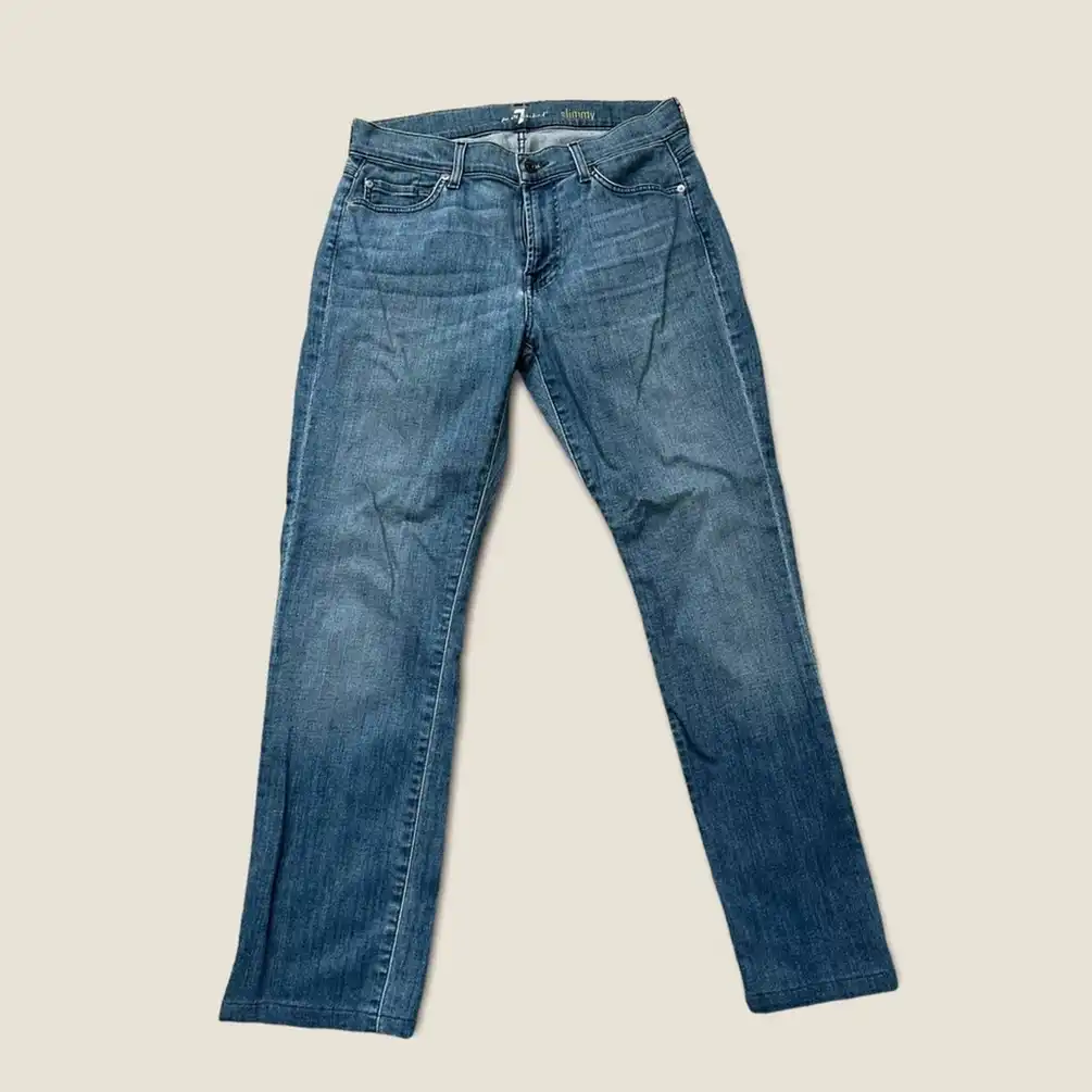 7 for All Mankind Slimmy Jeans 29 Light Wash Blue Denim
