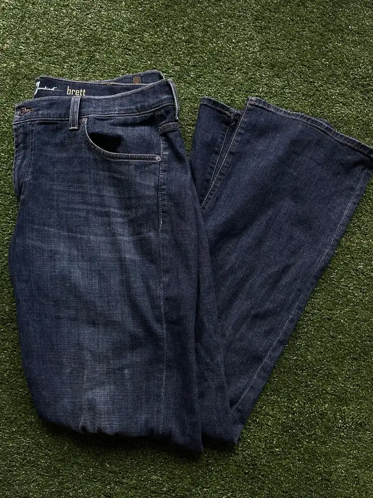 7 For All Mankind Brett Straight Bootcut Dark Wash Denim