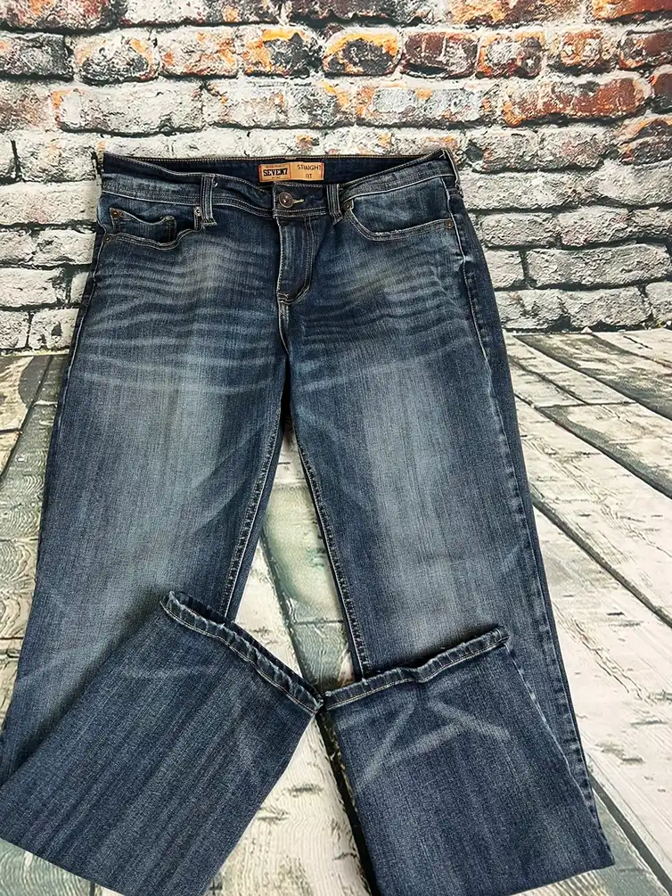 Mens 7 for All Mankind Denim Straight Fit Jeans 34x32