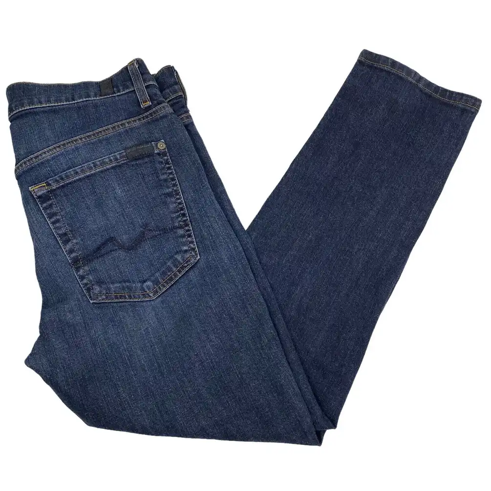 7 For All Mankind Men's 32 X 26 Slimmy Dark Wash Blue Stretc