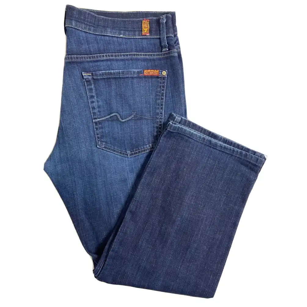 7 For All Mankind Austyn Mens 36x27 Blue Denim Jeans Relaxed