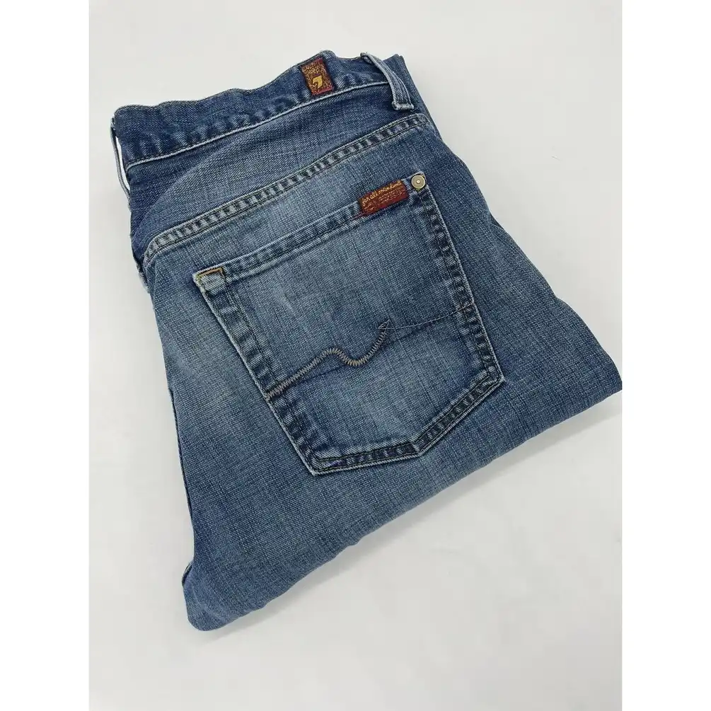 7 for All Mankind Austyn Straight Jeans 34x28 Men's Blue Den