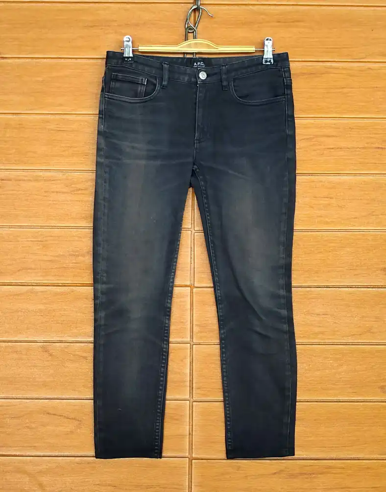 A.P.C Jean Moulant Black Faded Skinny Denim Jeans
