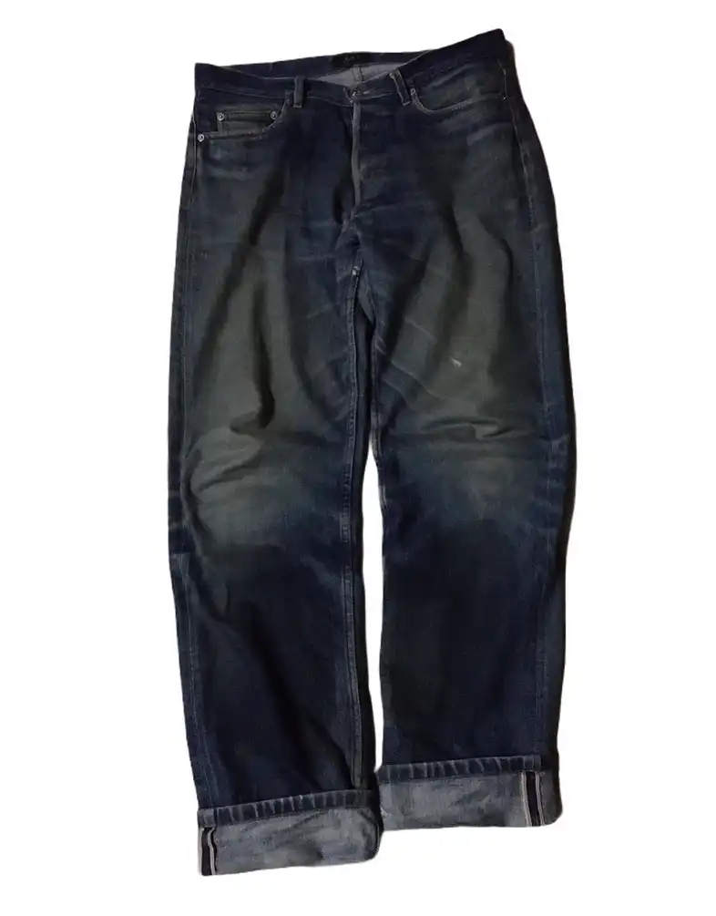 A.P.C distressed Red seldvedge jeans