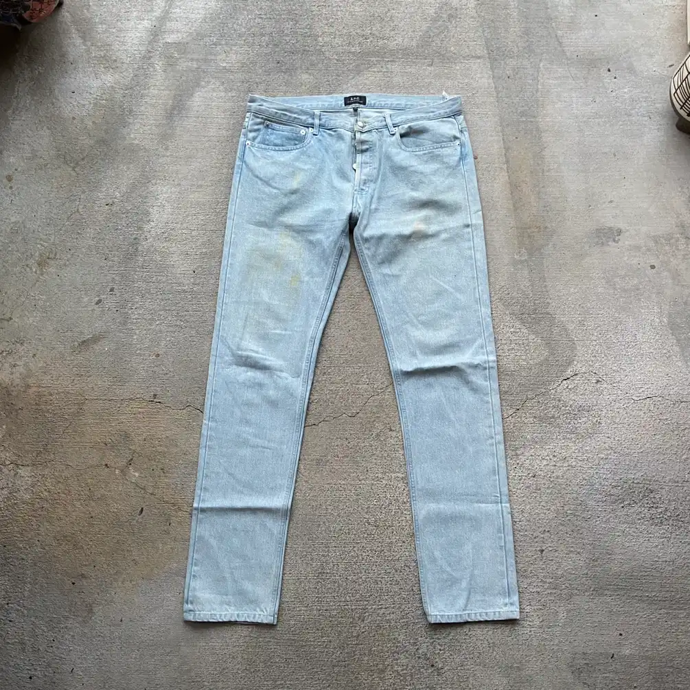 Apc light wash denim