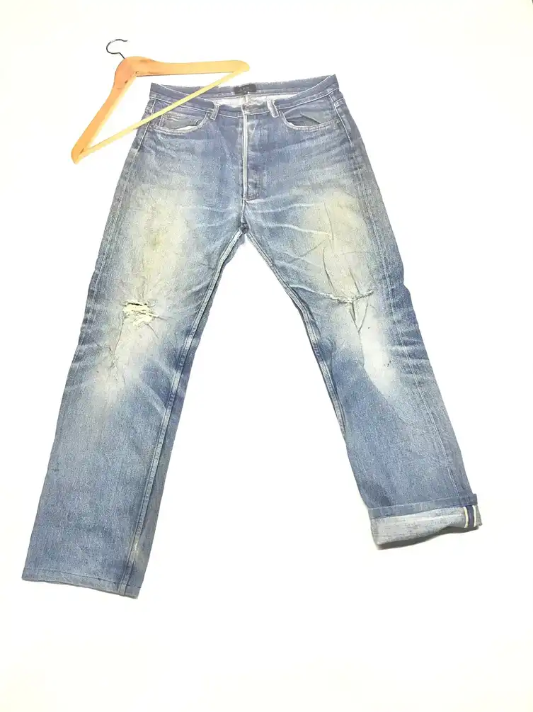 VINTAGE SELVAGE A.P.C BLUE WASH DISTRESSED DENIM