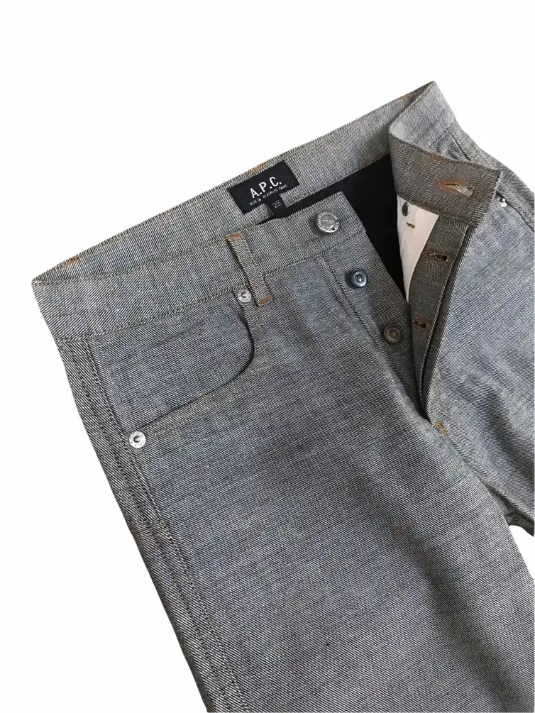 A.P.C Reverse Denim Pattern Button Jeans