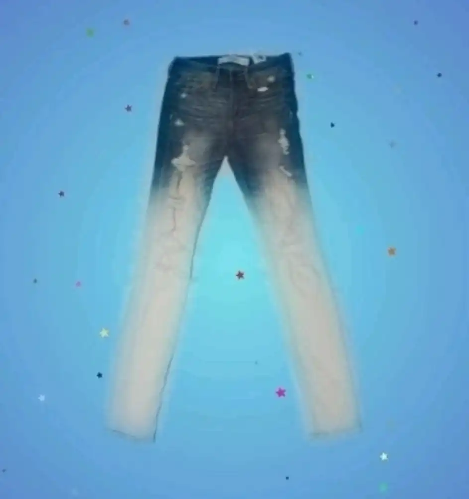 two tones colour slim fit denim jeans