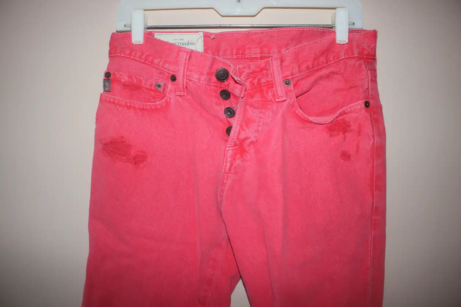 Coral Skinny Jeans, Distressed