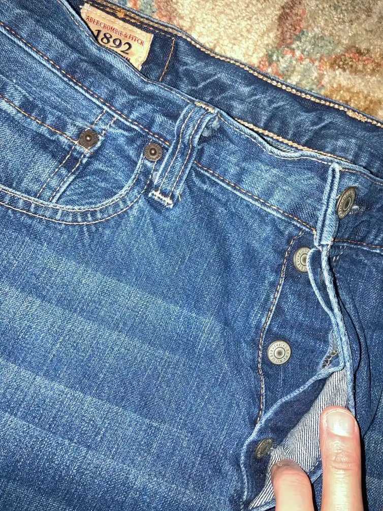 VTG Abercrombie & Fitch 1892 Baggy Blue Denim Jeans 33x32