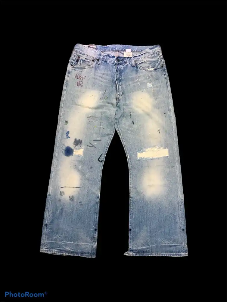 A&F PAINTED DISTRESSED DENIM