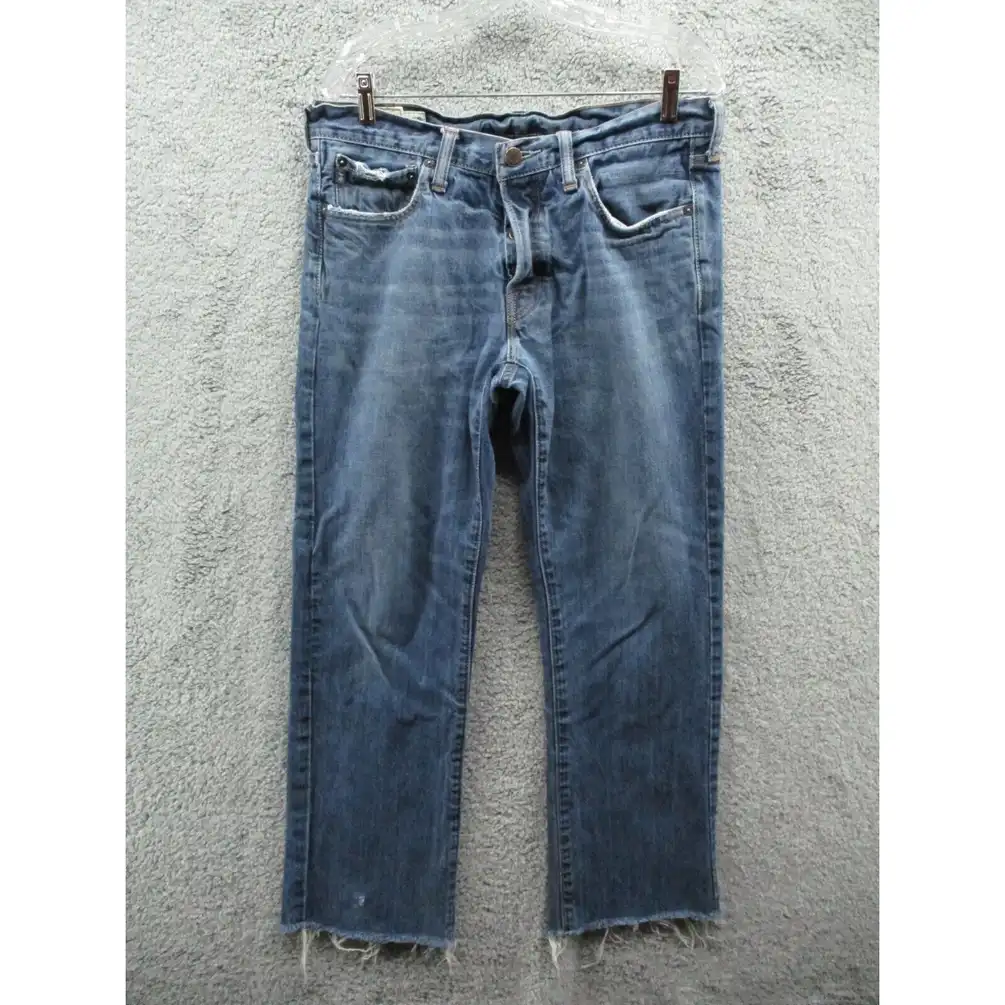 Abercrombie & Fitch Jeans Button Fly Straight Raw Hem Denim Men's 32x34