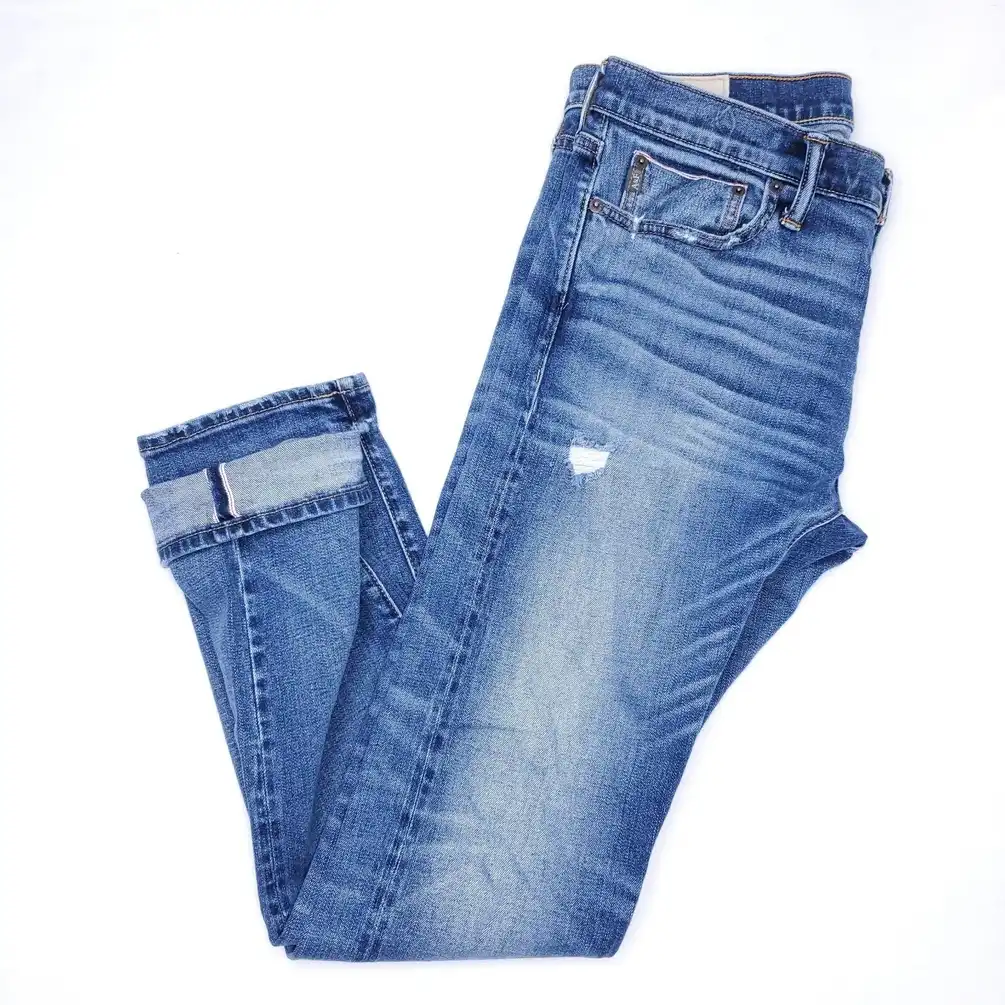 Abercrombie & Fitch Mens 31x32 Iconic Japanese Selvedge Redline Blue Denim Jeans