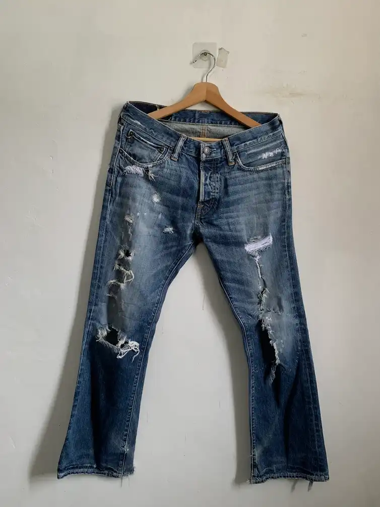 Abercrombie & Fitch Flare Distressed Denim Jeans