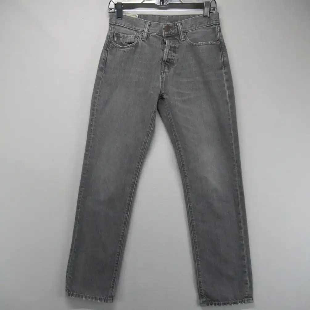 Abercrombie & Fitch Jeans Mens 28x30 Gray Denim Slim Straight Button Fly