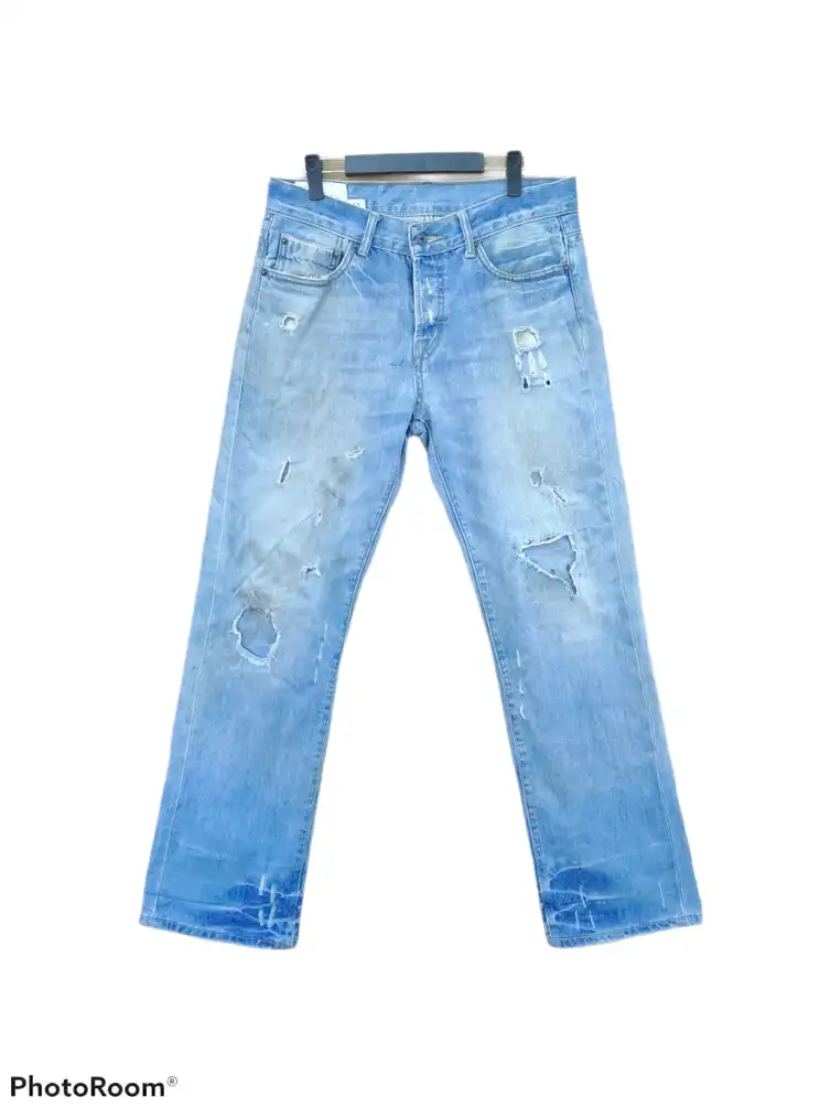 ABERCROMBIE AND FITCH JEAN DENIM PANTS/PATCHWORK/ DISTRESSE