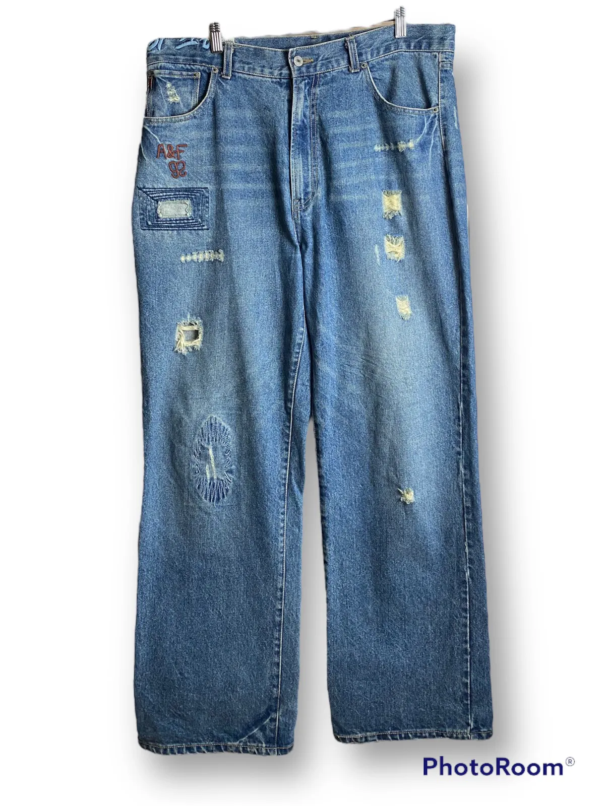 Vintage Distressed Abercombie & Fitch Patchwork Baggy Jeans