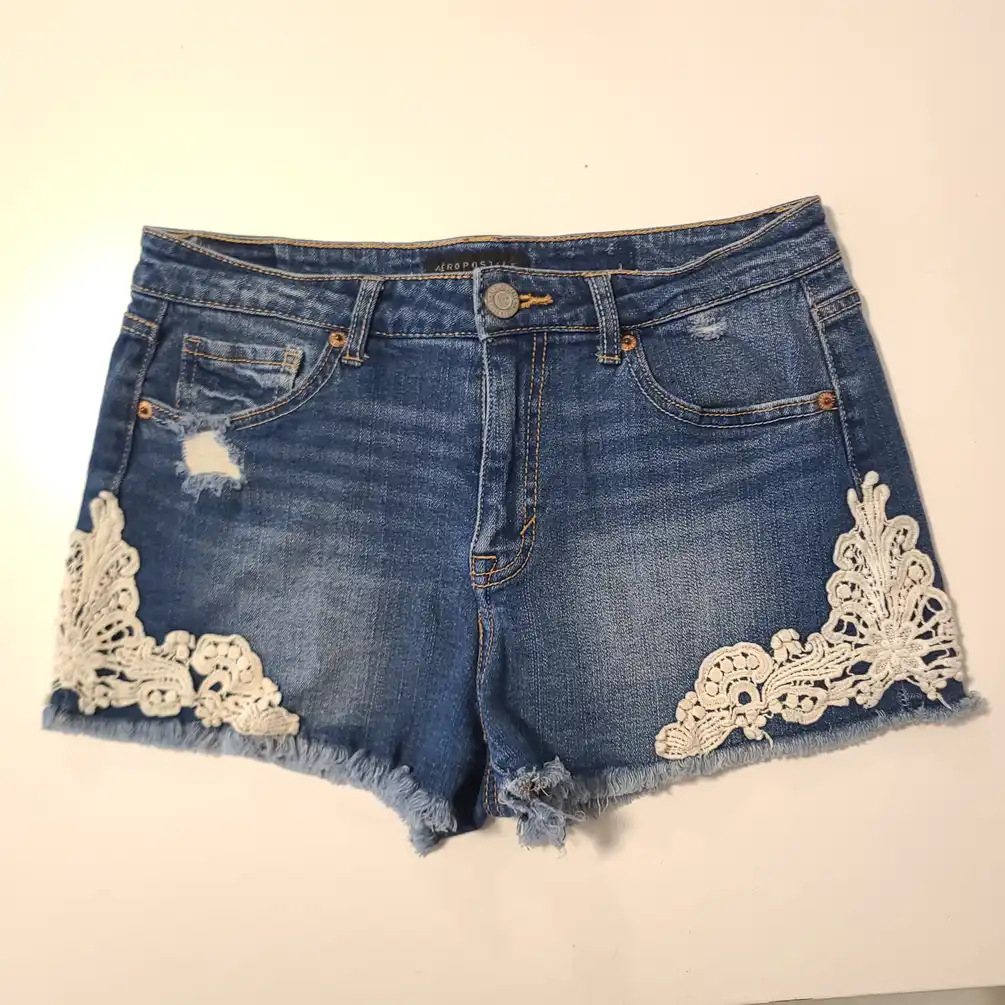 Aeropostale lace jeans shorts