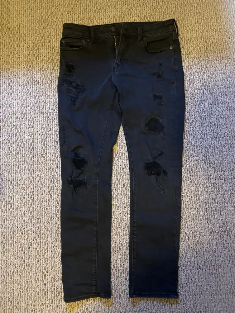 ripped slim fit aeropostale jeans