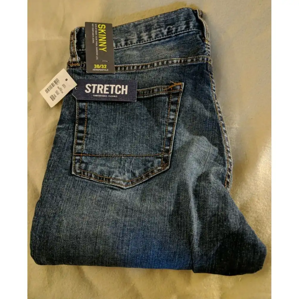 Men's Aeropostale Jeans Skinny Blue Size 32x30 New
