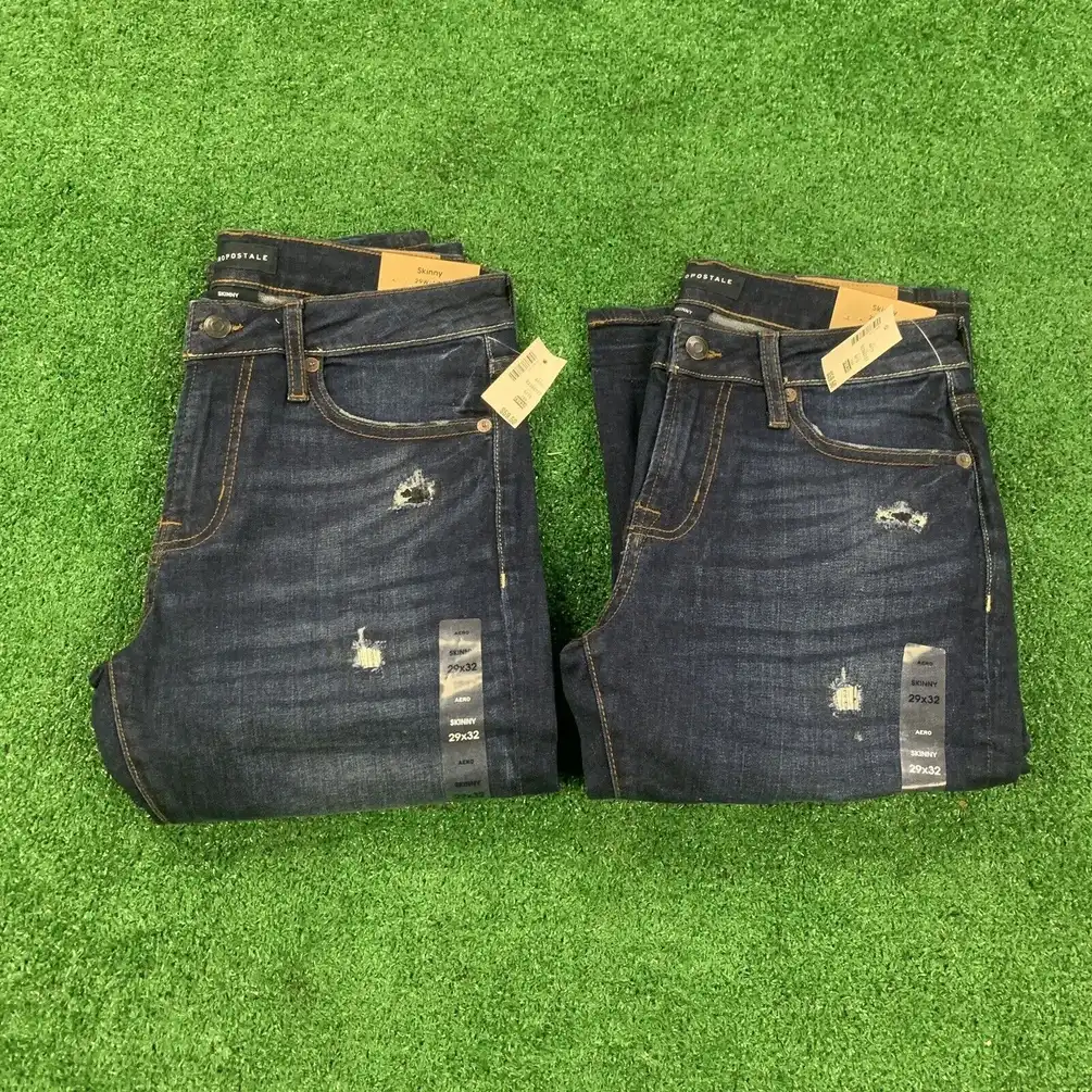2 NWT Aeropostale Dark Wash Distressed Skinny Jeans