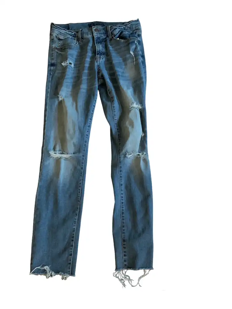 Distressed Blue Skinny Jeans