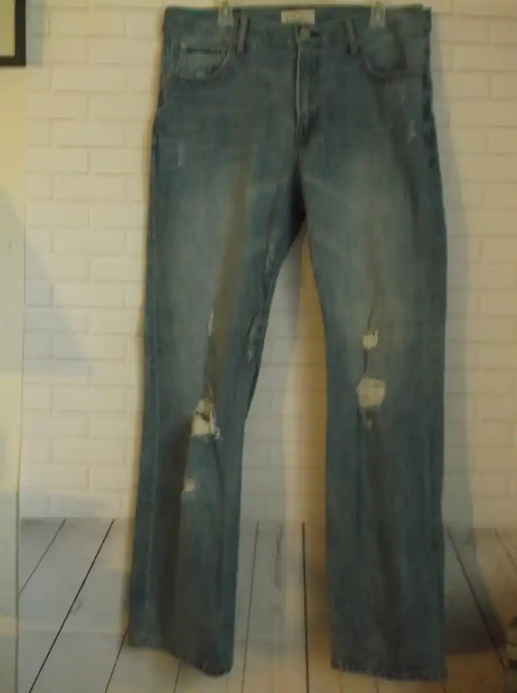 Aerpostale Men's Distressed Jeans Driggs Slim Bootcut Size 36/34